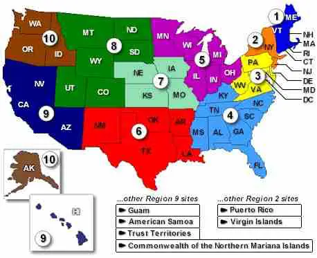 Us Map Divided Into Regions