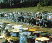 Superfund site from buried, abandoned drums of waste chemicals