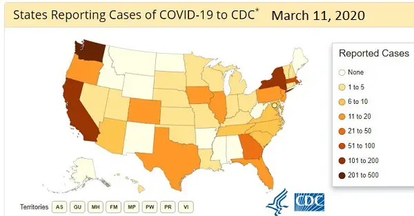 US Coronavirus map