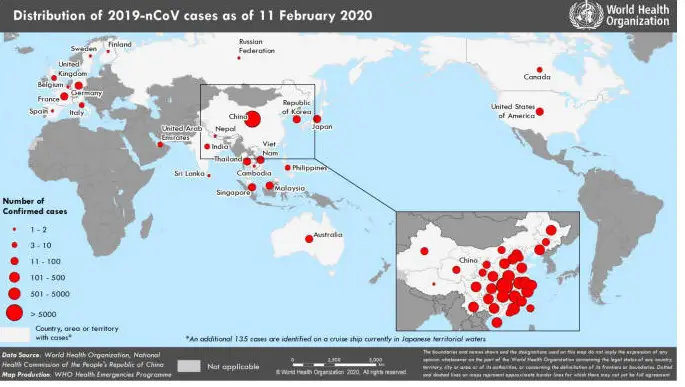 Coronavirus case map (2020-02-11)